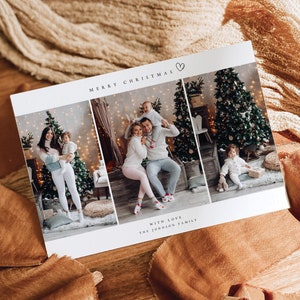 Modèle de carte de vœux photo de Noël élégant, carte de vœux photo minimaliste, carte de joyeuses fêtes de famille, carte de joyeux Noël photo BOHO