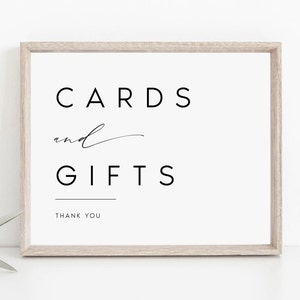 Modern Cards and Gifts Sign, Cards and Gifts Sign Printable, 5x7 and 8x10, Wedding Template, Wedding Sign, Edit with TEMPLETT, #KATE