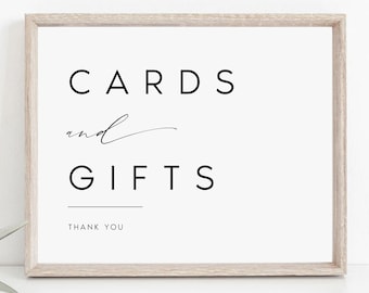 Modern Cards and Gifts Sign, Cards and Gifts Sign Printable, 5x7 and 8x10, Wedding Template, Wedding Sign, Edit with TEMPLETT, #KATE