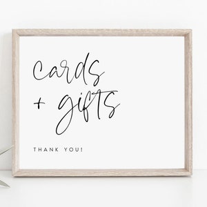 Modern Script Cards and Gifts Wedding Sign, Printable Template (Instant Download) #HARTH