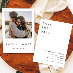 Tarjeta de guardar la fecha, tarjeta de guardar la fecha con foto, tarjeta de guardar la fecha minimalista, tarjeta de guardar la fecha simple, invitación de boda, invitaciones, #KATE