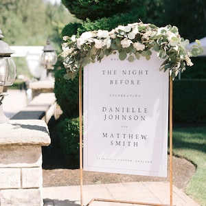 Rehearsal Dinner Welcome Sign Template the Night Before - Etsy