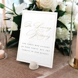 Gold in Loving Memory Sign Template, Printable in Loving Memory Sign ...