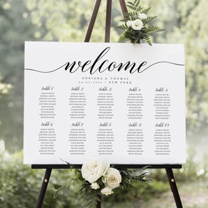 Wedding Seating Plan Template, Minimalist, Editable, Digital Download, Seating Plan, Templett, Wedding Seating Chart, DIY, Cursive, Welcome