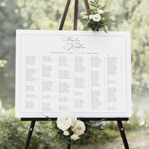 Minimalist Wedding Seating Chart Template, Modern Printable & Editable Seating Plan Board, Wedding Poster, Templett, Instant Download, CCL
