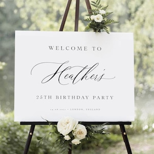 Welcome Birthday Party Sign, Birthday Welcome Sign, Birthday Party Decorations, Modern Birthday Decorations, Welcome Birthday Sign, #HEATH