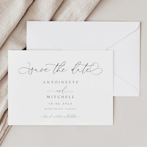 Wedding Save the Date  Invitation Template, Minimalist, Printable Save the Dates, DIY Date Announcement Templett, Instant Download, #ANTN