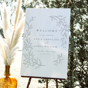 Wedding Welcome Sign Template, Welcome to our Wedding Sign, Modern Minimalist, Black & White, Printable Poster, Instant Download, #ADELE