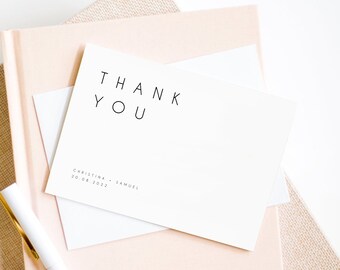 Minimalist Thank You Card Template, Modern Thank You Cards, Printable Thank You Card, Instant Download, DIY Thank You Card Editable, #HARRT