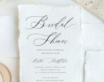 Calligraphy Bridal Shower Invitation Template, Minimal Invites, Editable Invitation Template, Downloadable, Wedding Shower, Digital, #HEATH