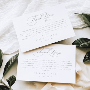 Hochzeit Dankeskarten Vorlage, Minimalistische Hochzeit Dankeskarte, Selbst Bearbeitbare Hochzeit Dankeskarte, Templett Dankeskarte, #GSLL