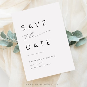 Moderne minimalistische Save the Date Vorlage, Printable (Instant Download) KATE