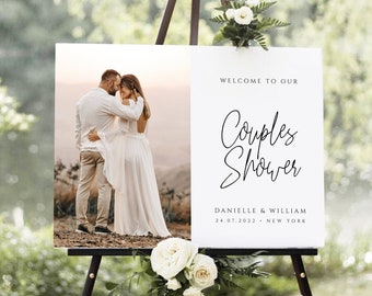 Digital Download Couples Shower Sign, Wedding Shower Welcome Signs, Welcome Wedding Sign Template, Minimalist Couples Shower sign Template