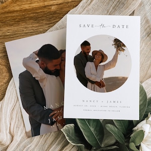 Photo Save The Date Template, Modern Editable Save the Date Digital Download, Printable and Smartphone Save the Date Evite Template, #NNC