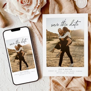 Save The Date Template with Photo, Save The Date Card with Photos, Save The Date Digital Download, Editable Template, Templett, #JLIA