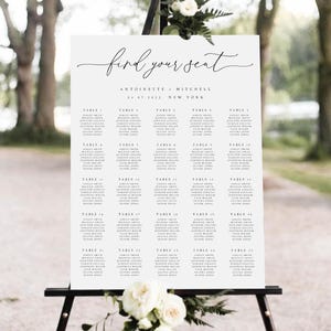 EDITABLE Wedding Seating Chart Template, Find Your Seat, Wedding Table Plan, Seating Arrangement, Boho Wedding Sign, Seating Plan, #ANTN