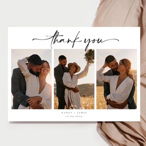 Cartes de remerciement, carte de remerciement de mariage avec photo, carte photo de remerciement, cartes de remerciement personnalisées, remerciement simple, #NNC