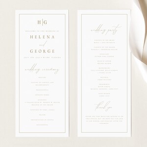 Descargar plantilla de programa de boda, Programas de boda, Programa de ceremonia de boda, Orden del servicio, Plantilla de programa de boda católica, #HLNA