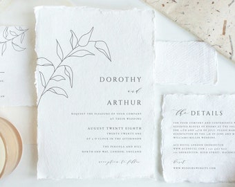 Botanical Wedding Invitation Template, Fine Art Print (TEMPLETT) DOROTHY