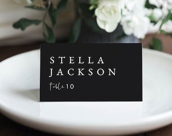 Black wedding on sale place cards
