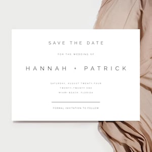 DRUCKTE Minimal Save the Date Hochzeitskarten, Moderne Hochzeitspostkarten, Personalisierte Moderne Save the Dates, Hochzeitsansage, #HNNH