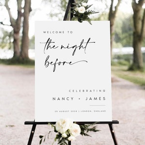 The Night Before Wedding Sign, Rehearsal Dinner Foam Board Sign, Rehearsal Dinner Welcome Sign, Night Before Wedding Decorations, #NNC