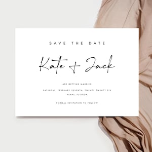 Moderne Save the Date Hochzeitskarten, Stilvolle Hochzeitspostkarten, Personalisierte Minimalistische Hochzeitskarten, Hochzeitsankündigung, #ANYA