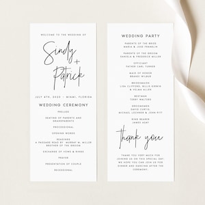 PRINTED Wedding Programs, Minimalist Order of Service, Catholic Ceremony Program Card, Bestseller, Wedding Stationery Decor, SNDY
