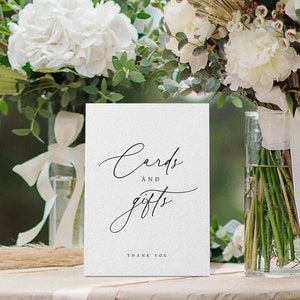 Minimalistisches Karten und Geschenke Schild, Hochzeit Geschenkschild, Geschenk Babyparty, Geschenk Hochzeit, Geschenk Hochzeit, #QNT