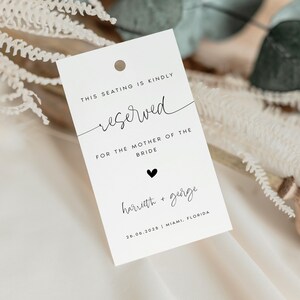 Modern Reserved for Brides Mother Tag Template, Minimalist, Printable, Reserved Sign, Editable, Digital Download, INSTANT Download, HARTH image 3