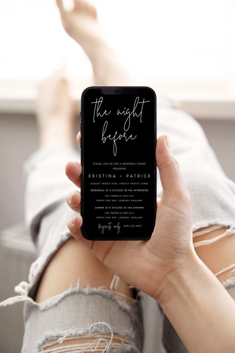 Electronic Rehearsal Dinner Invitation, Modern Minimalist Evite ...