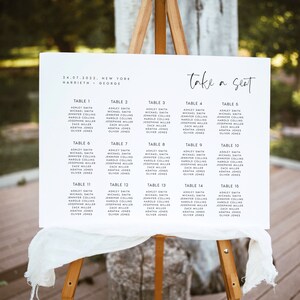 Seating Chart Template Modern, Minimalist Editable Instant Download Seating Plan, Templett, Digital Download Wedding Seating Chart, #HARTH