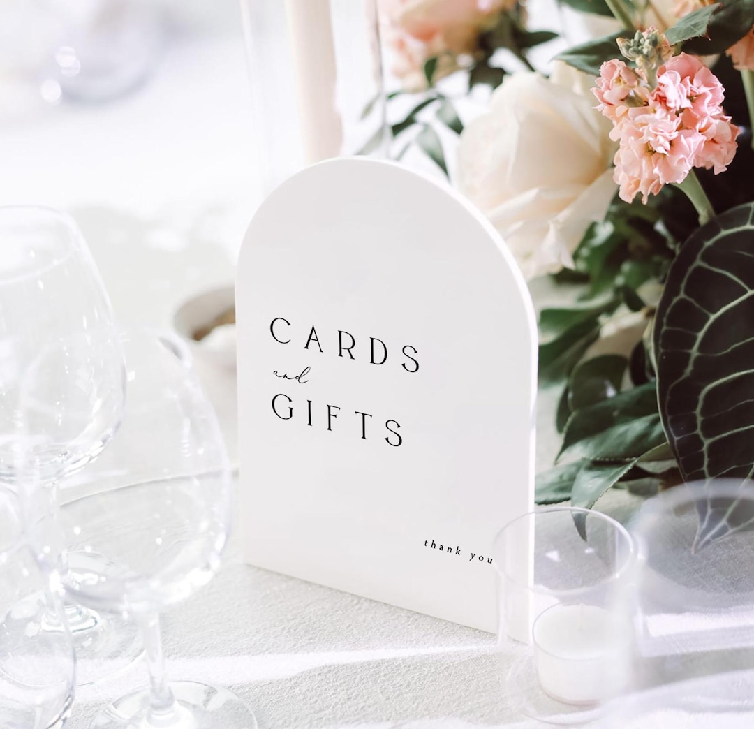 Editable Cards & Gifts Sign Printable, Modern Minimalist Arch Wedding ...