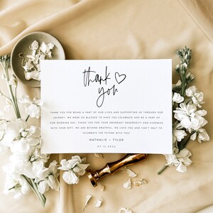 Dankeskarten, Dankeskartenvorlage, Hochzeit mit Liebesmotiv, Dankeskarte mit Herzmotiv, bearbeitet werden, DIY, Templett, #NTHL
