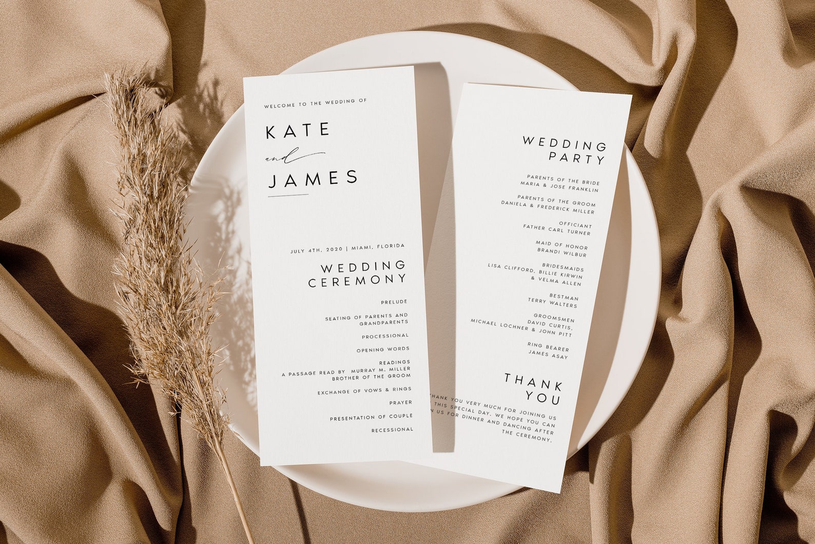 Printable Wedding Program Template Fully Editable - Etsy