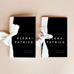 Plantilla de programa de boda moderno, plegable, programa de boda moderno, programa de boda minimalista, programa de boda plegable instantáneo, plantilla, #ELNA