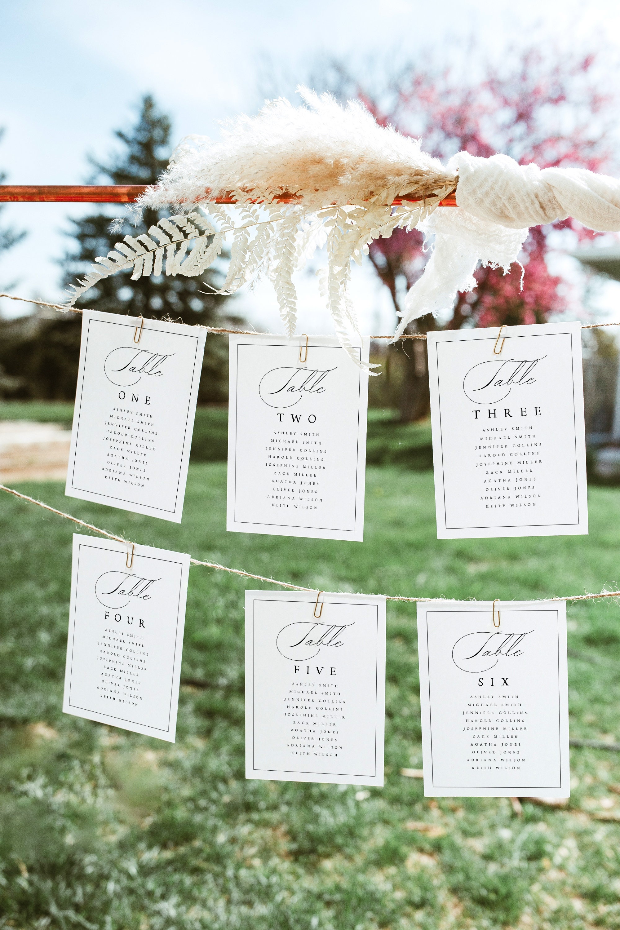 Wedding Seating Chart Template, Editable Dinner Seating Plan (digital ...