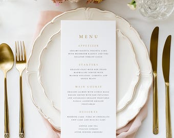 Menú de boda impreso, diseño minimalista moderno - ANYA