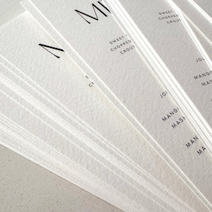 Wedding Menu Cards Printed, Modern and Minimalist Professionally Printed Event Wedding Dinner Menu, 300gsm Hammered Cardstock, #ANYA image 6