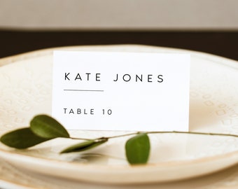 Elegant Wedding Escort Card Template, Minimalist, Printable, Place Card, Editable, Name Card, Digital Download, INSTANT Download, DIY, #KATE