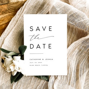 Elegant Save the Date Template, Minimalist Save The Date, Printable Save the Dates, DIY Date Announcement Templett, Instant Download, #KATE