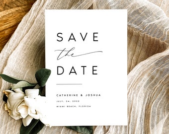 Elegant Save the Date Template, Minimalist Save The Date, Printable Save the Dates, DIY Date Announcement Templett, Instant Download, #KATE