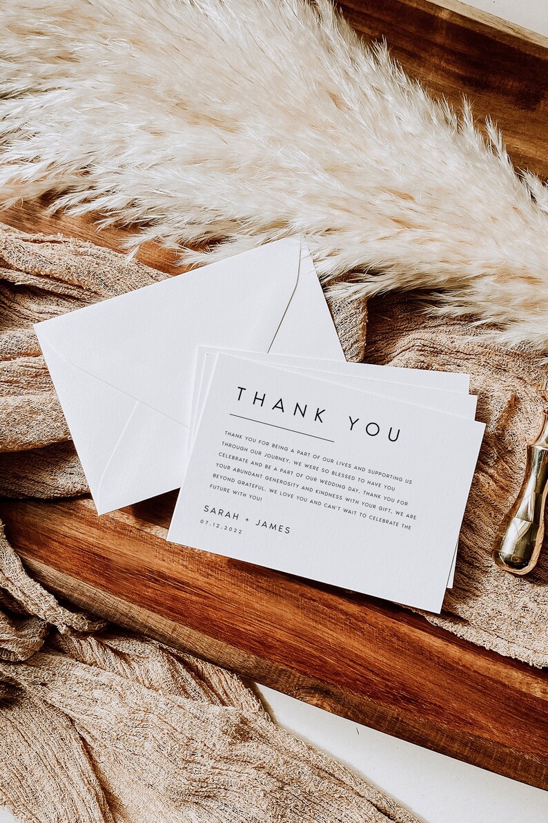 Generosity Card Modern Minimalist Thank You Card Template, Editable (digital Download ...