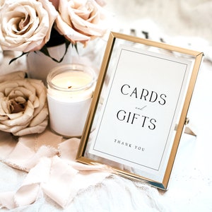 Minimal Cards and Gifts Sign Template, Printable Classic Cards and Gifts Sign, 5x7 and 8x10 Wedding Template, Wedding Sign, TEMPLETT, #DIANE