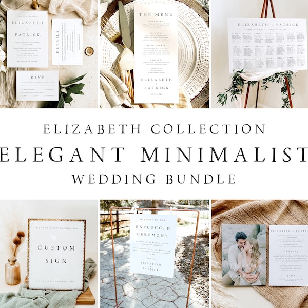 Elegant Minimalist Wedding Template Bundle (Digital Download) LZBTH