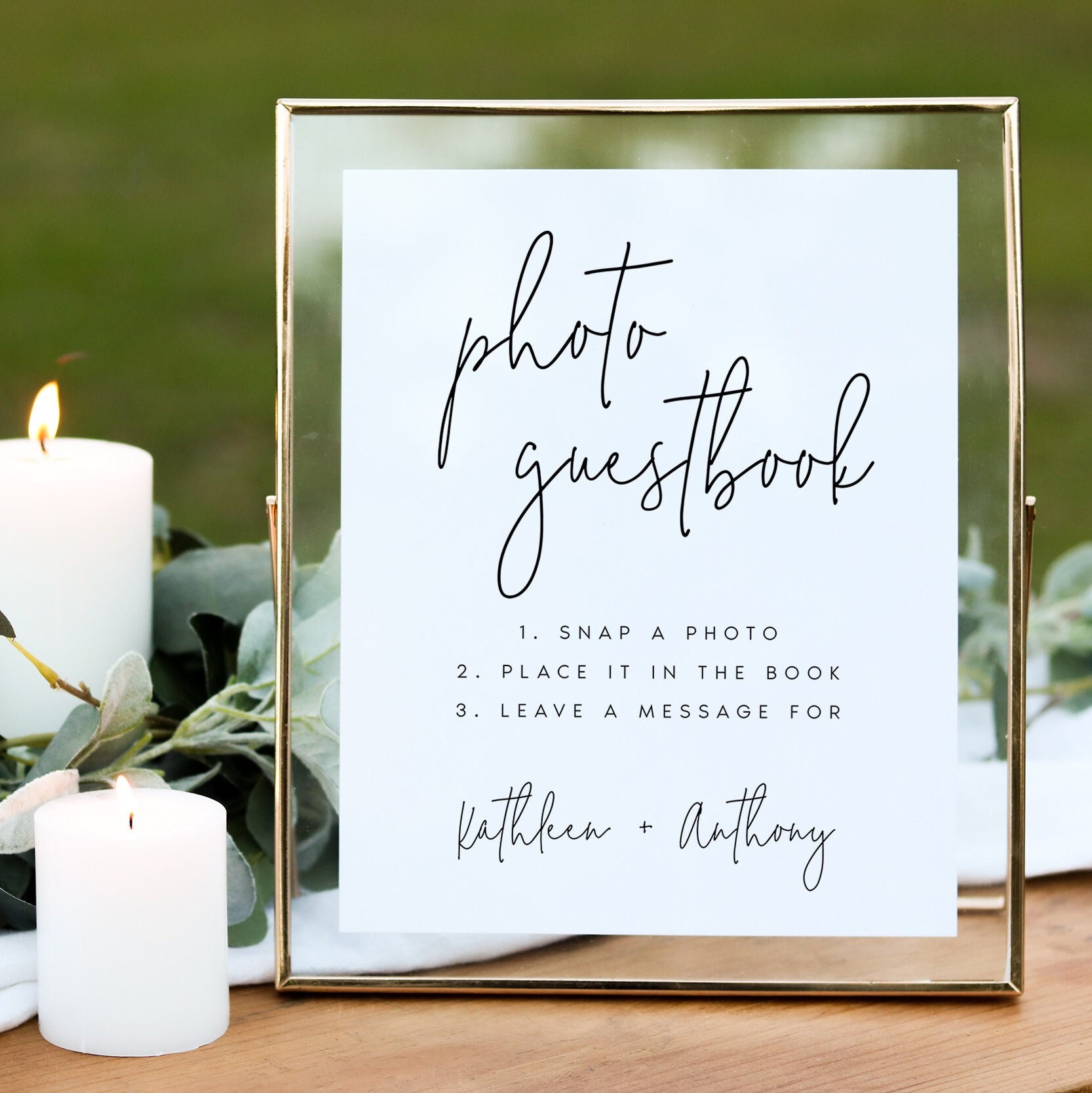 Minimal Script Wedding Guest Book 