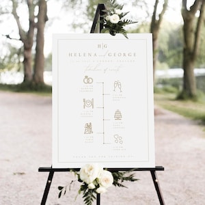 Wedding Timeline Sign Template, Wedding Schedule, Order of Events, Order of the Day, Wedding Schedule Sign, Digital Download, Templett #HLNA