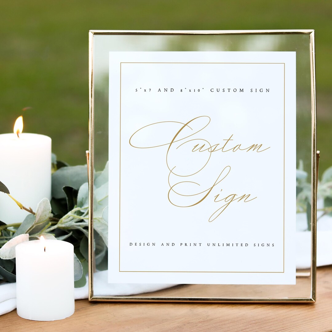Custom Wedding Sign Template, Minimalist Custom Sign Printable, 5x7 and ...