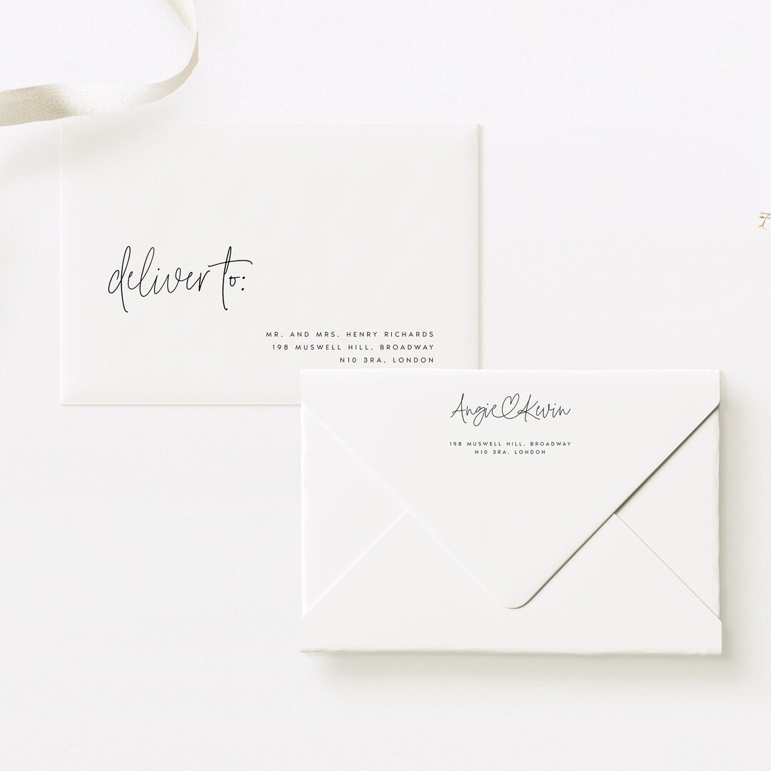 Envelope Addressing Template, Printable Wedding Envelope Template ...