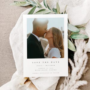 GEDRUCKTE Save the Date Einladungskarten, minimalistische, moderne Hochzeit, Save the Dates, Speichern Sie unsere Datumskarte mit kostenlosen Umschlägen, #JLIA